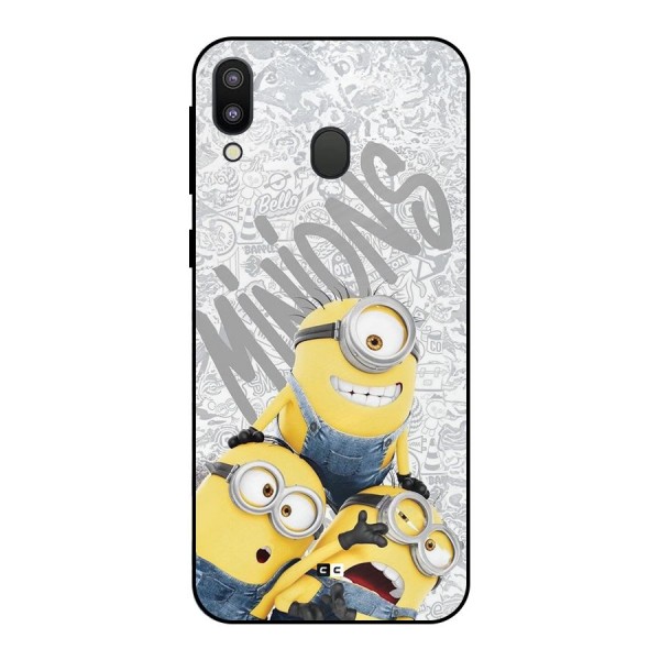 Minions Typo Metal Back Case for Galaxy M20