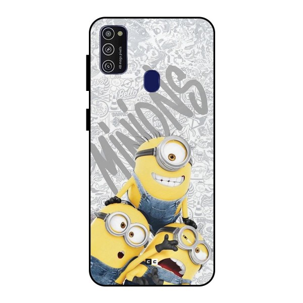 Minions Typo Metal Back Case for Galaxy M21