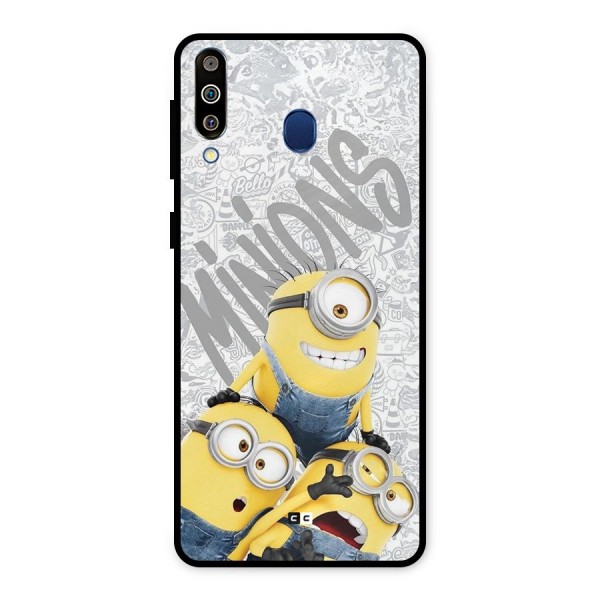 Minions Typo Metal Back Case for Galaxy M30