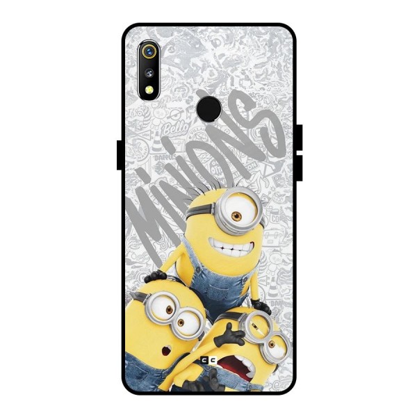 Minions Typo Metal Back Case for Realme 3