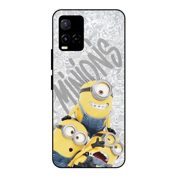 Minions Typo Metal Back Case for Vivo Y21