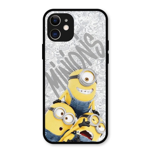 Minions Typo Metal Back Case for iPhone 12