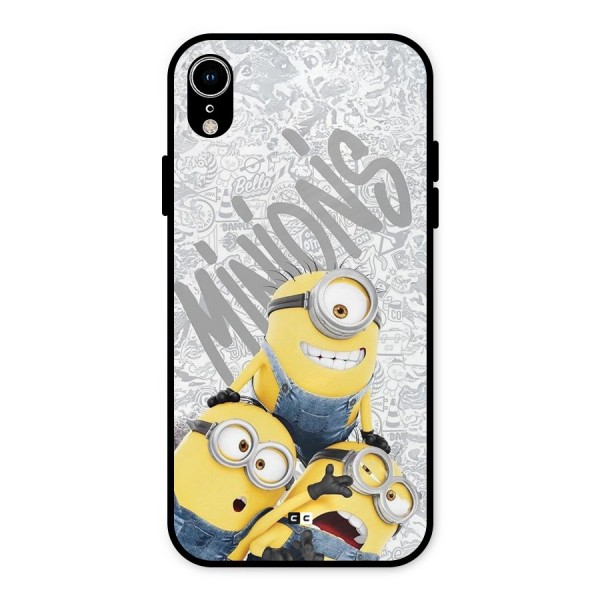 Minions Typo Metal Back Case for iPhone XR