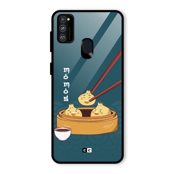 Momos Lover Glass Back Case for Galaxy M21