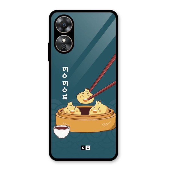 Momos Lover Glass Back Case for Oppo A17