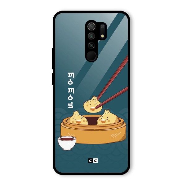 Momos Lover Glass Back Case for Redmi 9 Prime