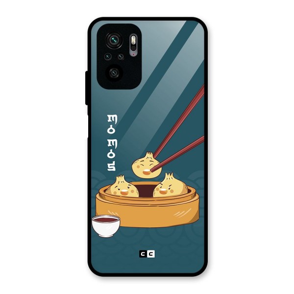 Momos Lover Glass Back Case for Redmi Note 10S