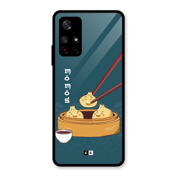 Momos Lover Glass Back Case for Redmi Note 11T 5G