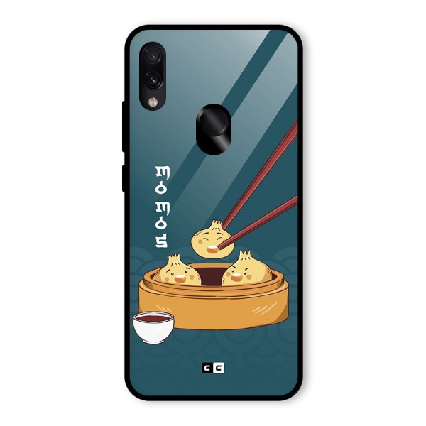 Momos Lover Glass Back Case for Redmi Note 7