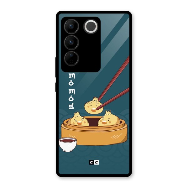 Momos Lover Glass Back Case for Vivo V27