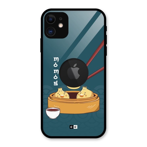 Momos Lover Glass Back Case for iPhone 11 Logo Cut