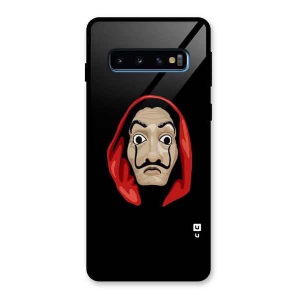 Money Heist Mask Glass Back Case for Galaxy S10