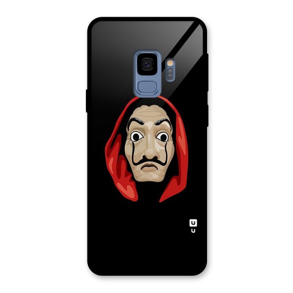 Money Heist Mask Glass Back Case for Galaxy S9