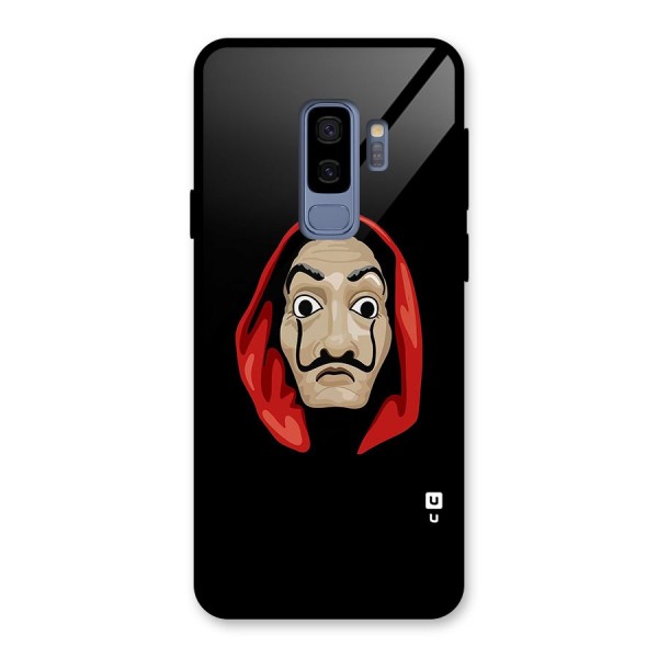Money Heist Mask Glass Back Case for Galaxy S9 Plus