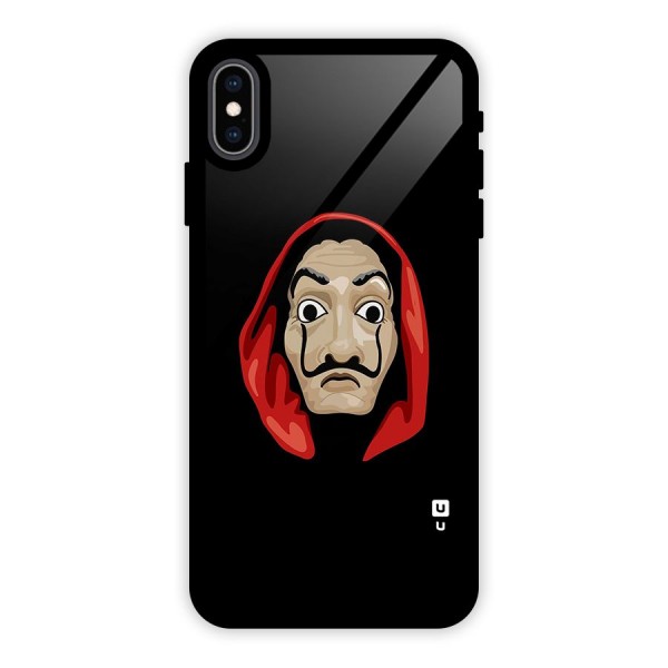 Money Heist Mask Glass Back Case for iPhone XS Max