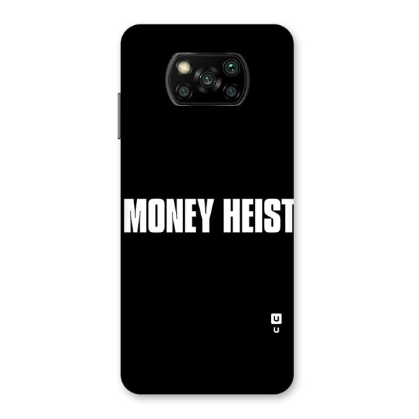 Money Heist Typography Back Case for Poco X3