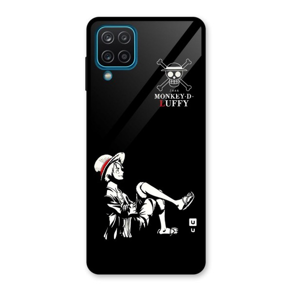 Monkey Luffy Glass Back Case for Galaxy A12