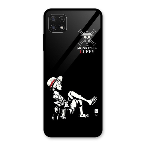 Monkey Luffy Glass Back Case for Galaxy A22 5G