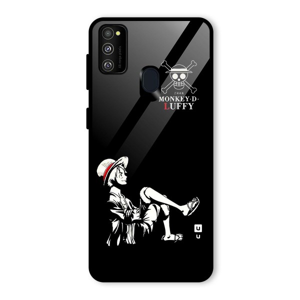 Monkey Luffy Glass Back Case for Galaxy M21