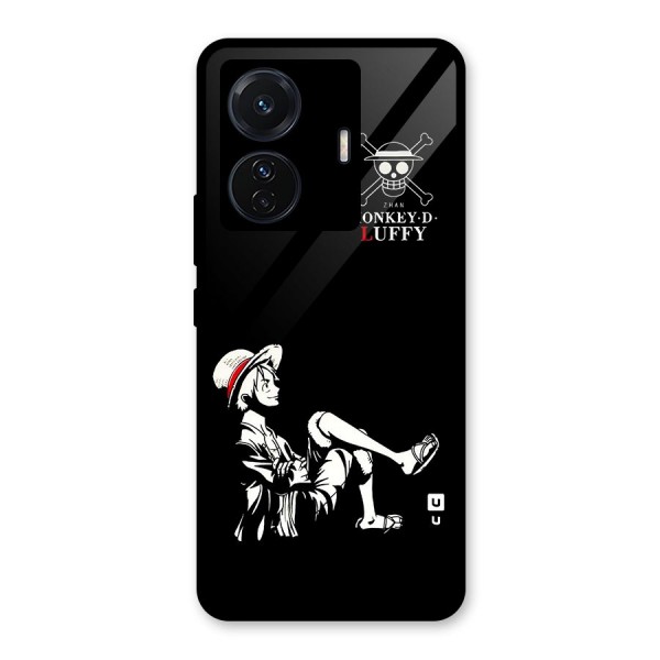 Monkey Luffy Glass Back Case for Vivo T1 Pro