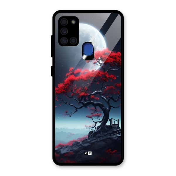 Moon Tree Glass Back Case for Galaxy A21s