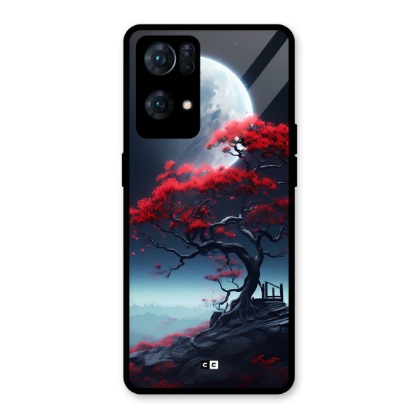 Moon Tree Glass Back Case for Oppo Reno7 Pro 5G