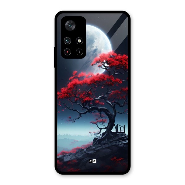 Moon Tree Glass Back Case for Poco M4 Pro 5G