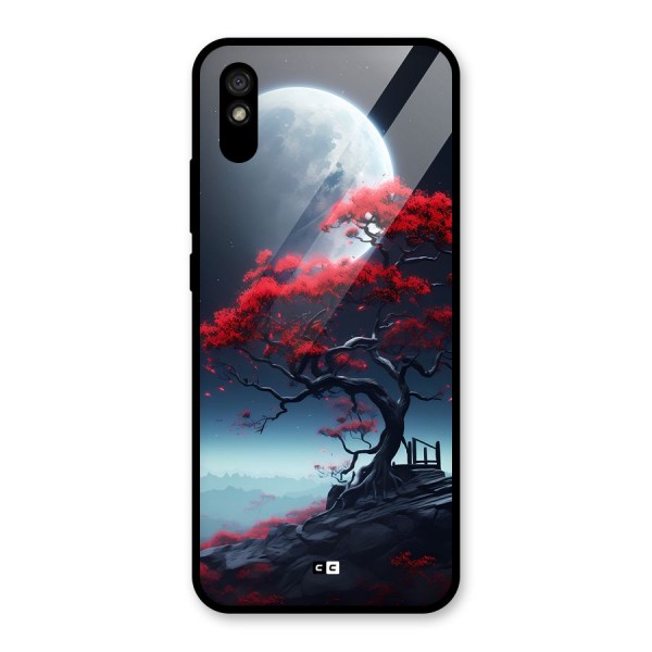 Moon Tree Glass Back Case for Redmi 9i