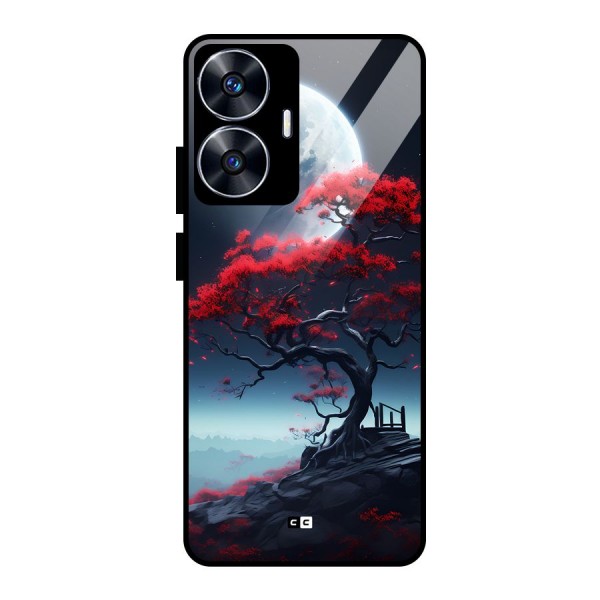 Moon Tree Glass Back Case for realme C55