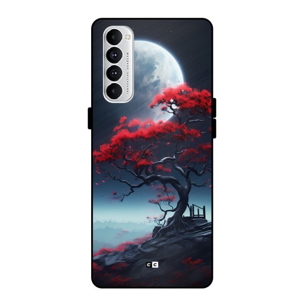 Moon Tree Metal Back Case for Oppo Reno4 Pro