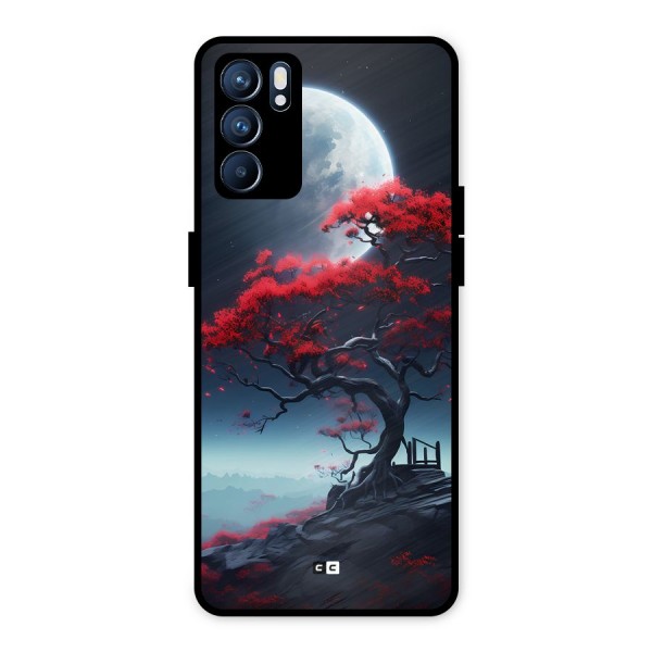 Moon Tree Metal Back Case for Oppo Reno6 5G