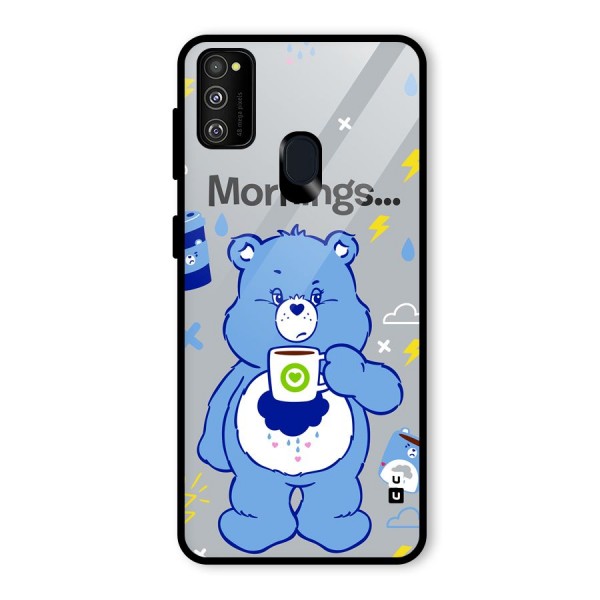 Morning Bear Glass Back Case for Galaxy M21