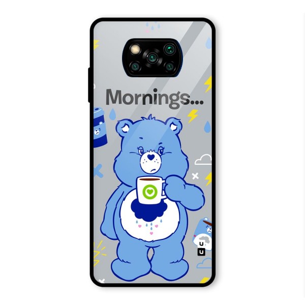 Morning Bear Glass Back Case for Poco X3 Pro