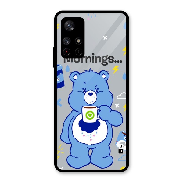 Morning Bear Glass Back Case for Redmi Note 11T 5G