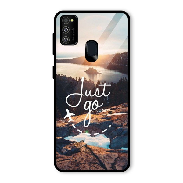 Morning Just Go Glass Back Case for Galaxy M21