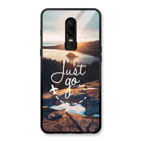 Morning Just Go Glass Back Case for OnePlus 6