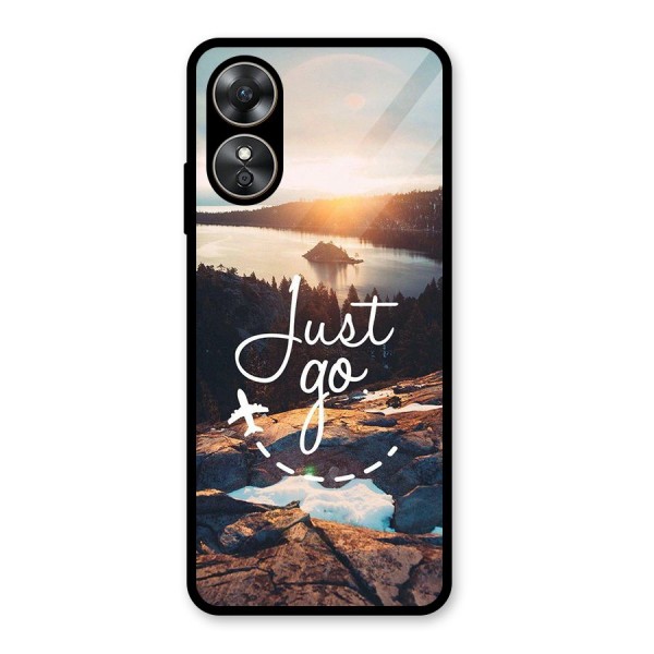 Morning Just Go Glass Back Case for Oppo A17