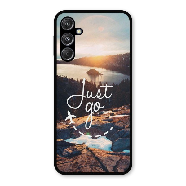 Morning Just Go Metal Back Case for Galaxy M34 5G
