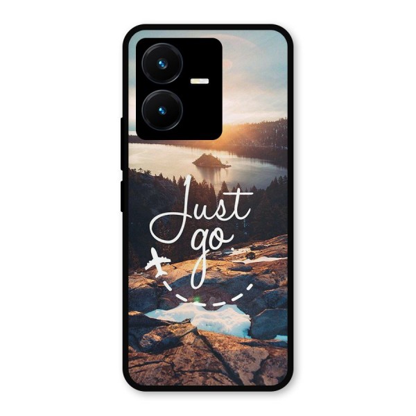 Morning Just Go Metal Back Case for Vivo Y22s