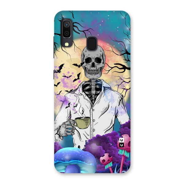 Morning Tea Skull Back Case for Galaxy A20