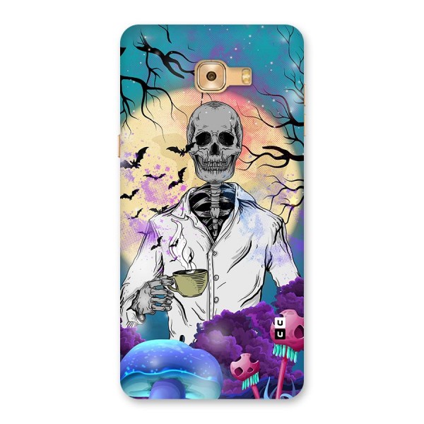 Morning Tea Skull Back Case for Galaxy C9 Pro