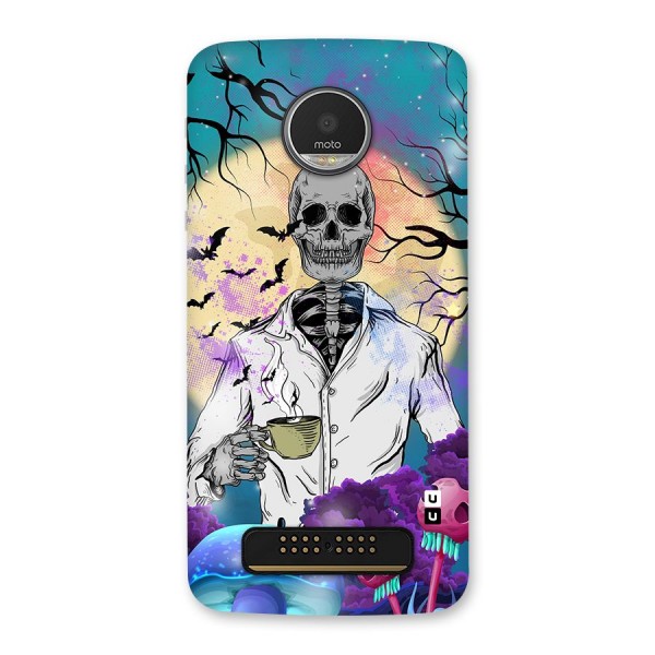 Morning Tea Skull Back Case for Moto Z Play