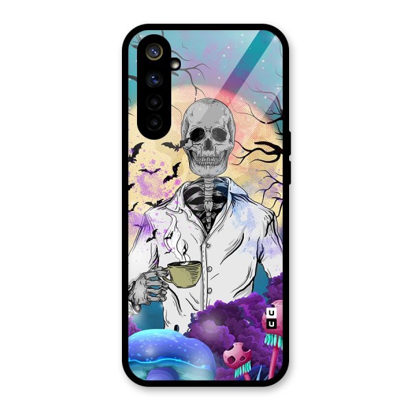 Morning Tea Skull Glass Back Case for Realme 6