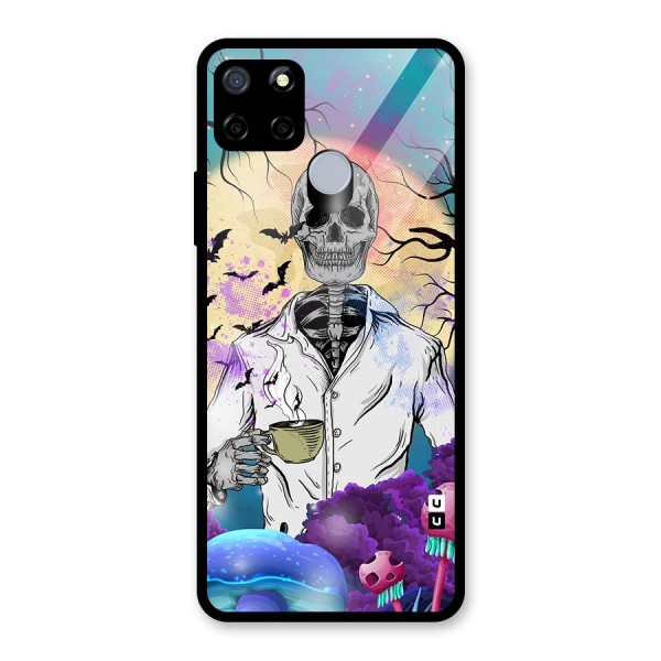 Morning Tea Skull Glass Back Case for Realme C12