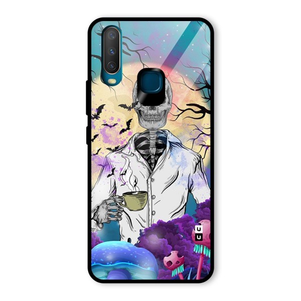 Morning Tea Skull Glass Back Case for Vivo Y12