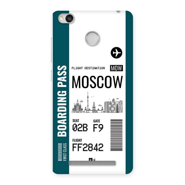 Moscow Boarding Pass Back Case for Redmi 3S Prime