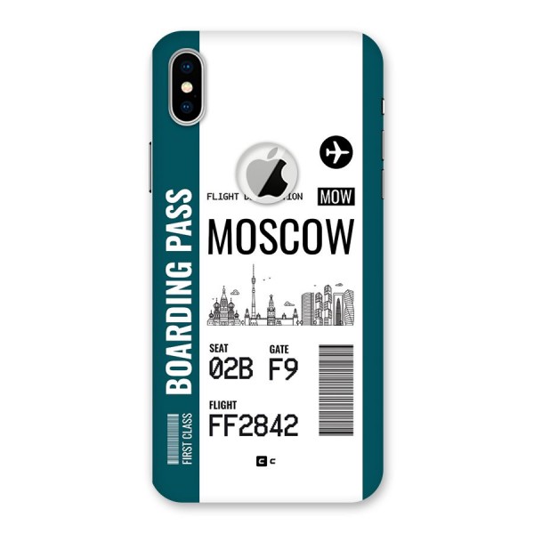 Moscow Boarding Pass Back Case for iPhone XS Logo Cut