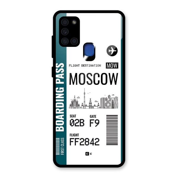 Moscow Boarding Pass Glass Back Case for Galaxy A21s