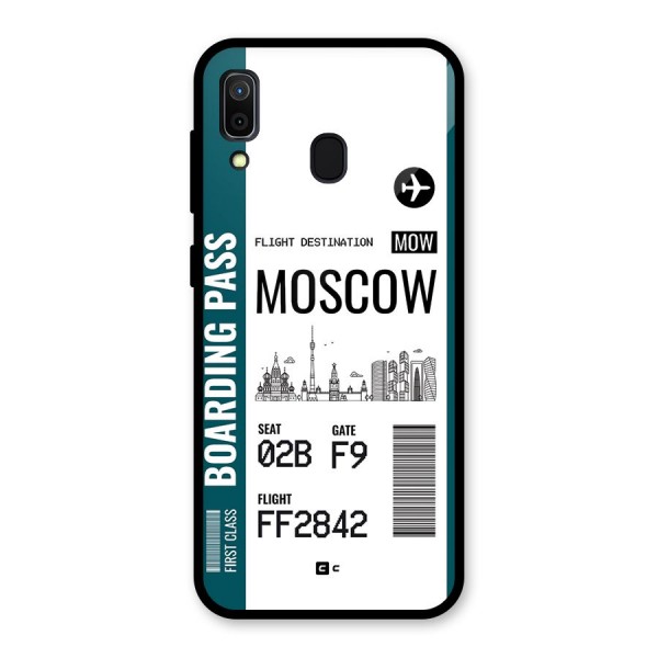 Moscow Boarding Pass Glass Back Case for Galaxy A30