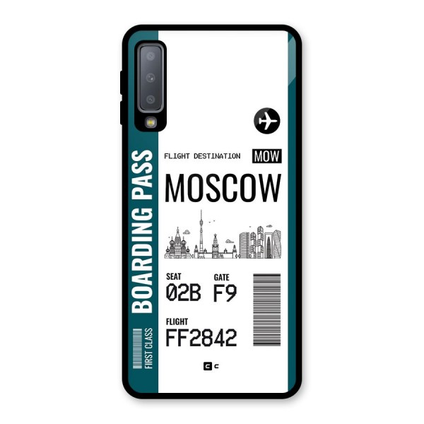 Moscow Boarding Pass Glass Back Case for Galaxy A7 (2018)